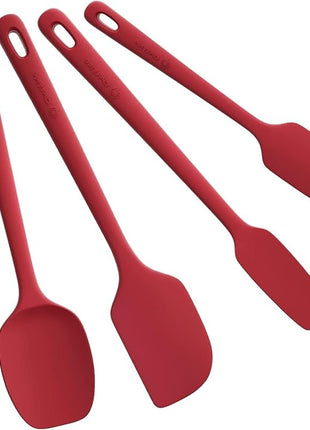4 Pieces Silicone Spatula Set, Food Grade Rubber Spatula, Upgrade Strong Handle with Ergonomic Grip, Heat Resistant for Nonstick Cookware, Cooking