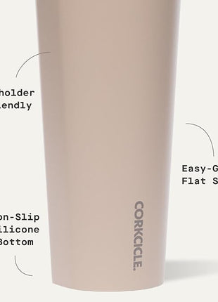 Corkcicle Classic Tumbler - Keeps Drinks Cold for 9 Hours & Hot for 3 - Triple-Insulated Stainless Steel - Holiday Tumbler Gift - 24 oz - Desert