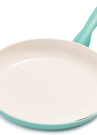 GreenPan Rio Healthy Ceramic Nonstick 12" Frying Pan Skillet, PFAS-Free, Dishwasher Safe, Turquoise