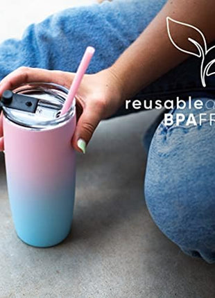 Simple Modern Plastic Reusable Straws | BPA Free and Waste Reducing Straw for Tumblers and Travel Mugs | Classic Collection | 12 Pack | Assortment 1