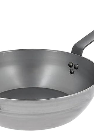 de Buyer MINERAL B Carbon Steel Country Fry Pan - 12.5” Diameter, 8.9” Cooking Surface - Ideal for Sauteing, Simmering, Deep Frying, Stir Frying, One-Pan Meals - PFAS, PFOA, PFOS Free - Made in France