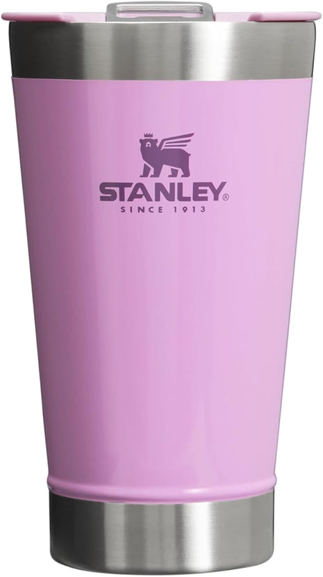 STANLEY Stay-Chill Beer Pint 16 oz | Wide Mouth Lid | Built-In Bottle Opener | Beer Tumbler Cup | Insulated Stainless Steel Pint Glass | BPA-Free | Lilac Gloss