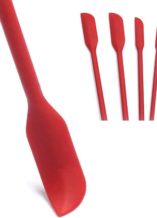 Mini Silicone Spatula Set- Small Rubber Spatula for Makeup- Thin Jar Scraper for Kitchen(4 PACK) (Black)