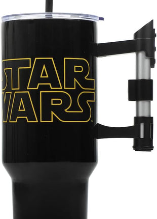 Bioworld Star Wars 40 Oz Stainless Steel Tumbler With Sculpted Lightsaber Handle