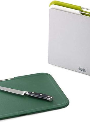 Joseph Joseph Nest 3 Piece Color Coded Cutting Board Set With Storage Stand, Large - Green