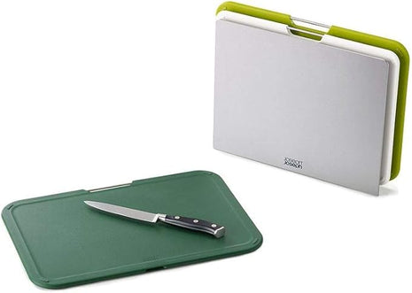 Joseph Joseph Nest 3 Piece Color Coded Cutting Board Set With Storage Stand, Large - Green