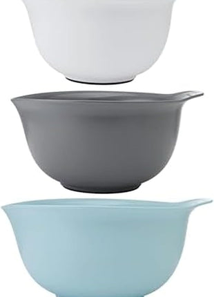 KitchenAid Universal Nesting Plastic Mixing Bowls, Set of 3, 2.5 quart, 3.5 quart, 4.5 quart, Mulitcolored