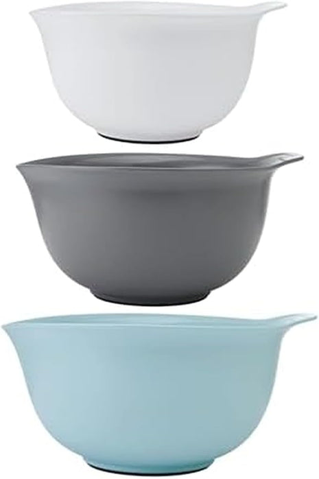 KitchenAid Universal Nesting Plastic Mixing Bowls, Set of 3, 2.5 quart, 3.5 quart, 4.5 quart, Mulitcolored