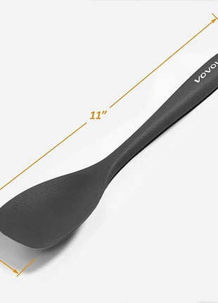 Upgrade Silicone Spatula Spoon Set,VOVOLY Heat Resistant Rubber Spoonula, Seamless Non-Stick Flexible Scrapers for Baking Mixing Tool,3 Pack, Black
