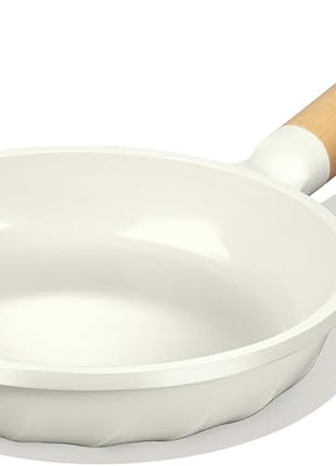 COOKLOVER Nonstick Frying Pan 100% PFOA Free Cookware Induction Skillet Stir Fry Pan (Cream white, 7.9 inch)