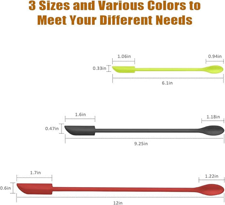 Silicone Spatula Set (6Pcs) - Mini Scraper Tool for Beauty & Food - Reach Every Last Drop, Multi-Size Spatulas for Makeup Jars, Lotion Bottles & Kitchen Containers