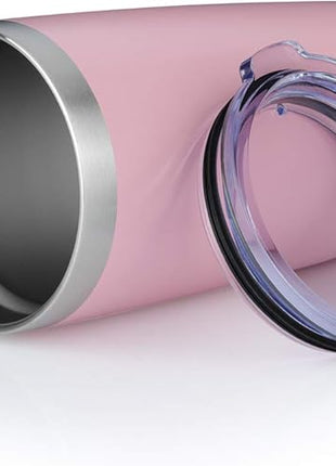 20oz Tumbler Stainless Steel Vacuum Insulated Mug with Lid, Double Wall Travel Mug, Durable Powder Coated Coffee Cup, Suitable for Ice Drinks and Hot Beverage (Pink 6pack)