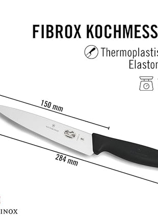 Victorinox Fibrox 6 Inch Straight Chef's Knife,Black