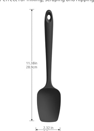 U-Taste Silicone Spoon Spatula Set, 600ºF High Heat Resistant Food Grade Flexible Rubber Scraper, Cooking Mixing Baking Kitchen Utensils Set of 3 (Black)