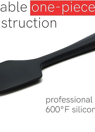 UpGood Silicone Spatula Set 600°F - High Heat Resistant Nonstick, Small and Large Kitchen Spatulas - Flexible BPA Free Professional Grade Cookware - Utensils for Cooking, Baking, Mixing(4 Pcs, Black)