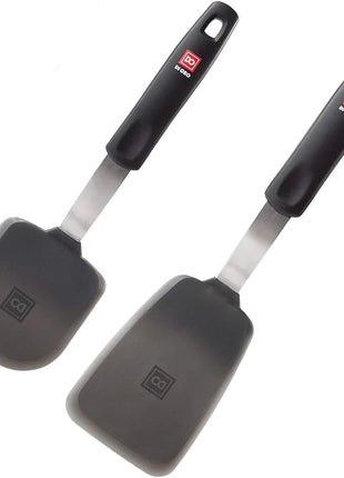 DI ORO Spatulas for Kitchen Use - Forever Warranty - 600°F Heat Resistance Silicone - Turner Spatula Set for Cooking - BPA Free Wide Pancake Spatulas - Egg Flippers for Nonstick Cookware Safe (2pc)