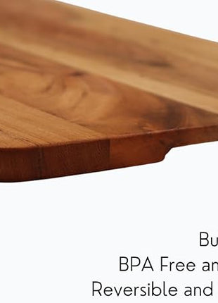 Vesta Homes Wooden Cutting Board for Kitchen/Chopping, Serving Board, Platter for Vegetables, Fruits, Cheese and Charcuterie | Natural Acacia Wood |15 * 10 Inches | Handcrafted in India