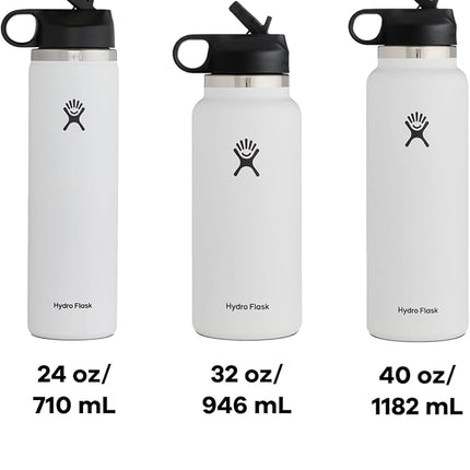 Hydro Flask 32 oz Wide Mouth Straw Lid White