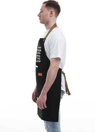 REHAVE Gift Ideas For Her Him - Birthday Gifts For Men, Dad, Husband, Boyfriend, Brother - Funny BBQ Apron for Men with Pockets, Dad Gifts from Daughter, Son - Cooking Gifts, BBQ Gifts, Grill Apron