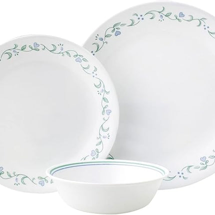 Corelle Dinnerware Set (12pc Set, Country Cottage)-Dinner Set for 4 4 x: Dinner Plates, Side Plates & Bowls 3 X More Durable, Half The Space & Weight of Ceramic up to 80% Recycled Glass, 1146844