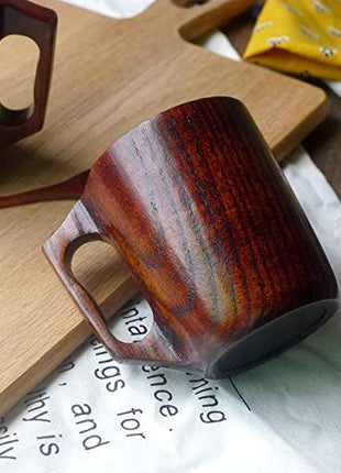 12 oz Handmade Wooden Coffee Mug Wood Outdoor Cool Man Cups Unique Camping Guys Tankard Vintage Beer Mugs Stein for Men Gift Unusual Rustic Coffee Tea Cup Fancy Manly Viking Mug