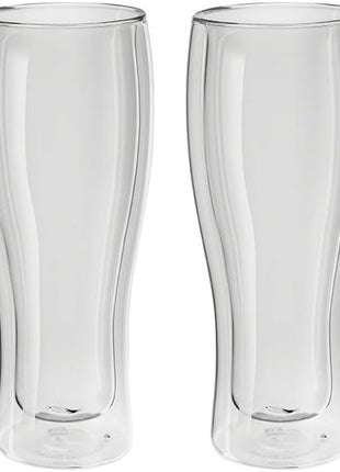 Zwilling 39500-214 Double Wall Glass Beer Tumbler, Set of 2, 14.1 fl oz (410 ml), Heat Resistant, Double Wall Construction, Tumblers