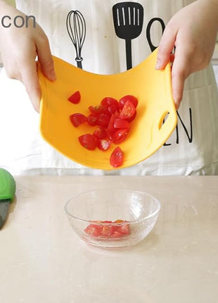 Liflicon Thick Silicone Cutting Boards for Kitchen Silicone Chopping Boards/Mats Set of 2 Extra Large14.6''x10.43'', Mini 9.1”x7.1” Non-slip Deep Drip Juice Groove, Dishwasher Safe-Yellow