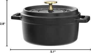 Staub Cast Iron 0.25-qt Mini Round Cocotte - Matte Black, Made in France