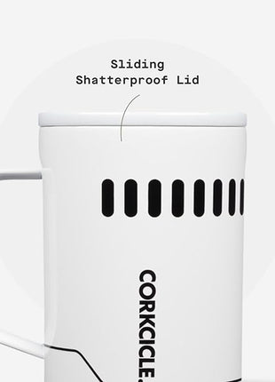 Corkcicle Classic Coffee Mug - Triple Insulated Stainless Steel for Travel - Shatter-Proof Lid - Keeps Drink Hot Over 3 Hours - Holiday Mug Gift - Great for Gifting Warmth - 16 oz - Stormtrooper