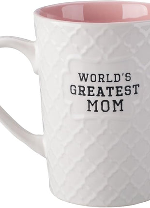 Ynsfree-World's Greatest Mom-16 OZ Coffee And Tea Cups-For mom,lady, wife,Valentine's Day or Anniversary - Birthday Gift Ceramic Office Fun Gifts Deal With White Cute Mugs-Funny Mom Mug