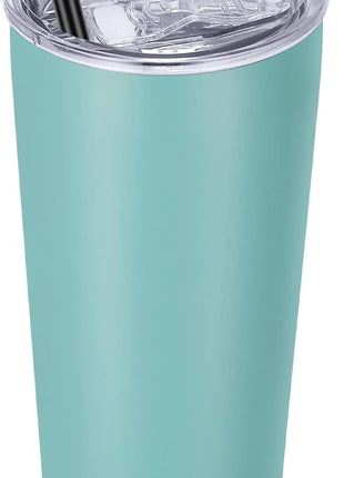 VEGOND 20oz Tumbler Bulk with Lid and Straw 1 Pack, Stainless Steel Vacuum Insulated Tumbler, Double Wall Coffee Cup Travel Mug, River Green