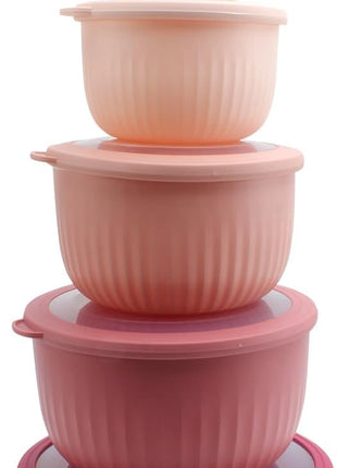 COOK WITH COLOR Prep Bowls with Lids- Wide and Deep Nesting Plastic Small Mixing Bowl Set with Lids, 12 Piece Set - Deep Bowls, Rose
