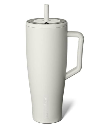 BrüMate Era 40 oz Tumbler with Handle and Straw | 100% Leakproof Insulated Water Bottle Tumbler with Lid and Flexible SoftSip Straw | Made of Stainless Steel | Cup Holder Friendly | 40oz (Dune)