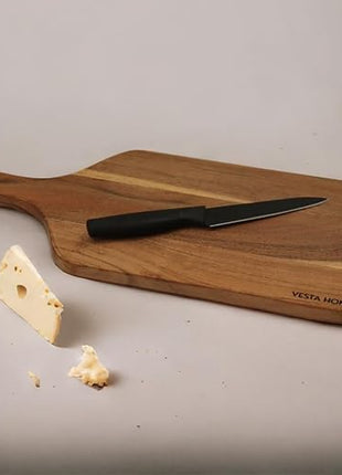 Vesta Homes Wooden Cutting Board for Kitchen/Chopping/Serving Board, Platter for Vegetables, Cheese and Charcuterie | Acacia Wood |16 * 7 Inches | Handmade in India