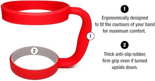 F-32 Handle - 19 COLORS - 30oz Size - Compatible with 30 oz YETI and 30 oz. OZARK TRAIL Tumbler Travel Mug (30OZ, STRAWBERRY RED)