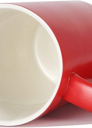 Smilatte 20 Ounces Extra Large Coffee Mug, M007 Plain Tall Big Ceramic Latte Milk Tea Cup with Handle for Dad Men Women, Christmas Red