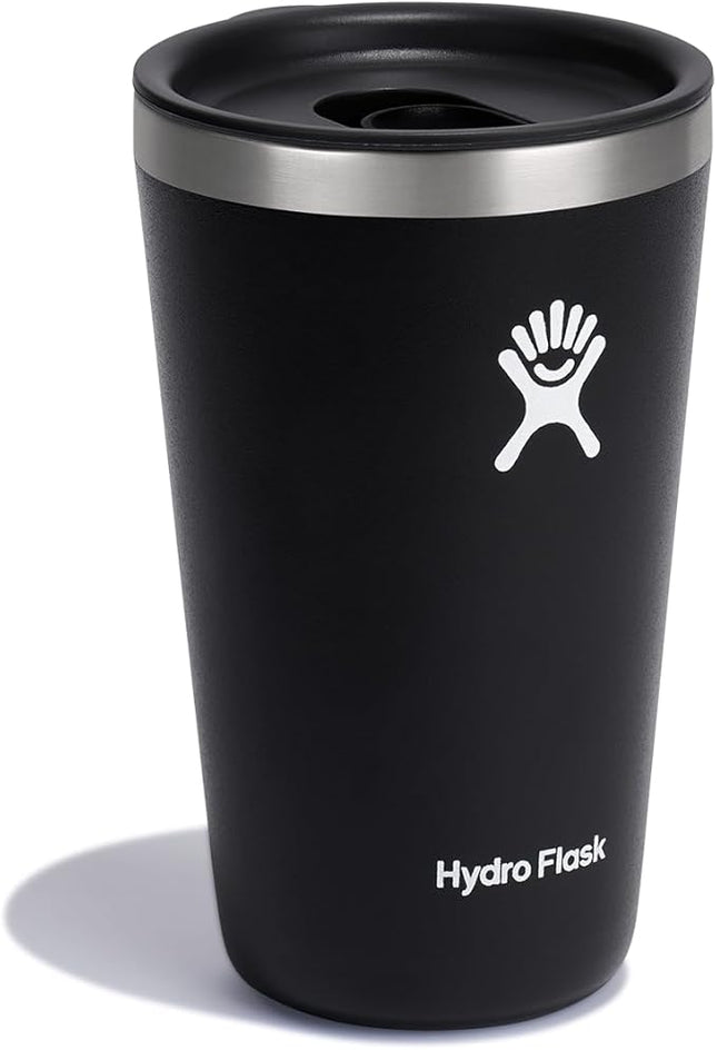 Hydro Flask All Around Tumbler Press-In Lid, Insulated Travel Mug, Stainless Steel Coffee Cup 16 Oz Black