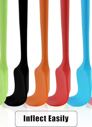 Silicone Spatulas, 8.2 inch Small Rubber Spoon Spatula Heat Resistant Seamless One Piece Design Non-Stick Spoonula Flexible Scrapers Baking Mixing Tool (6 Pcs)