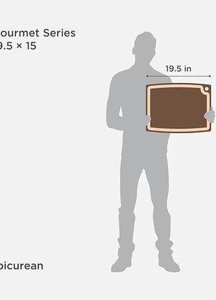 Epicurean Gourmet Series Cutting Board with Juice Groove, 19.5-Inch by 15-Inch, Nutmeg/Natural