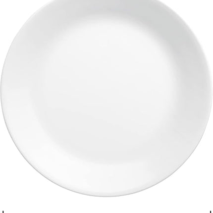 Corelle 8.5-Inch Lunch Plates, Set of 6, Lightweight Vitrelle Glass, Chip & Crack Resistant, Dishwasher & Microwave Safe, White