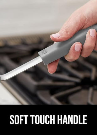 GORILLA GRIP Patented BPA-Free Non-Scratch Spatula, 2 Pack, Heat Resistant Flexible Silicone Head for Nonstick Cooking Pans, Soft Rubber Handle, Kitchen Spatulas for Flipping Eggs, Pancakes, Gray