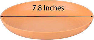 LuckyZone 7.8 Inches Unbreakable Wheat Straw Plates - Reusable Plate Dinner Set - Dishwasher & Microwave Safe - Healthy, BPA Free & Eco-Friendly (7.8 Inches/4 Color_H)