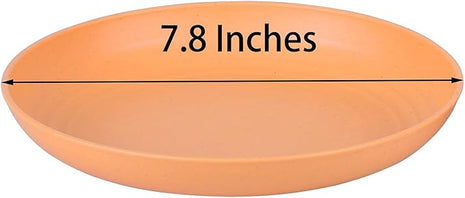 LuckyZone 7.8 Inches Unbreakable Wheat Straw Plates - Reusable Plate Dinner Set - Dishwasher & Microwave Safe - Healthy, BPA Free & Eco-Friendly (7.8 Inches/4 Color_H)