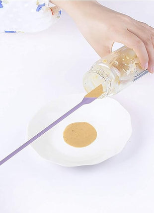 Mini Spatula Silicone Spatula Set - 4pcs Small Makeup Scrapers for Cosmetics, Reusable Beauty Tiny Tools, Thin Jar Scraper, Get the Last of the Makeup Out of the Bottle(Purple)