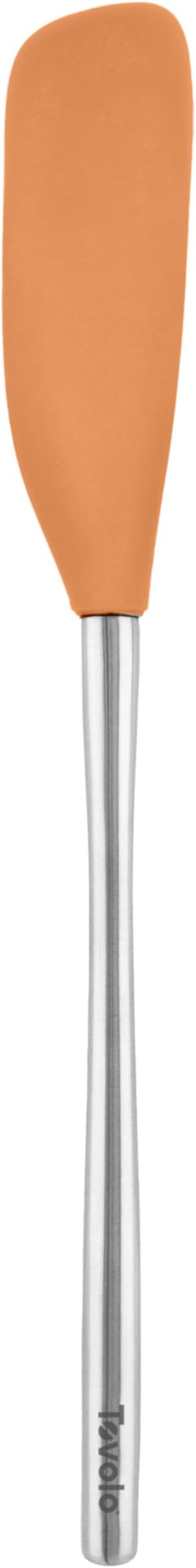 Tovolo Jar Spatula Silicone Long Stainless Steel Handle Scraper Spatula Apricot Orange, Jar Scraper Heat Resistant Dishwasher Safe BPA Free Kitchen Utensil for Scraping Spreading Jelly Peanut Butter