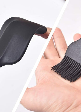 Newk Silicone Cooking Spatula Set, 6-Piece Set with One Piece Design, Nonstick Rubber Spatula Kitchen with Stainless Steel Core for Cooking, Baking, and Mixing - Black