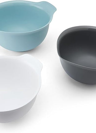 KitchenAid Universal Nesting Plastic Mixing Bowls, Set of 3, 2.5 quart, 3.5 quart, 4.5 quart, Mulitcolored