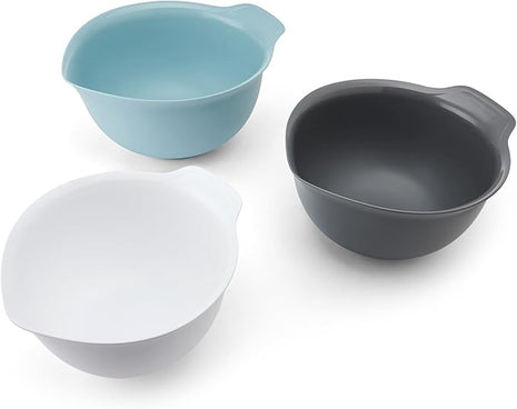 KitchenAid Universal Nesting Plastic Mixing Bowls, Set of 3, 2.5 quart, 3.5 quart, 4.5 quart, Mulitcolored