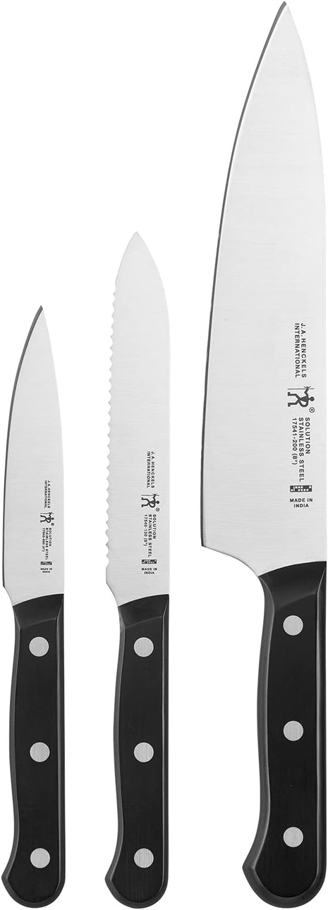 HENCKELS Solution Razor-Sharp 3-pc Starter Knife Set, German Engineered Informed by 100+ Years of Mastery