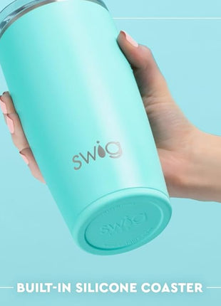 Swig Life 22oz Insulated Tumbler, Travel Coffee Tumbler with Lid, Cup Holder Friendly Travel Coffee Mug, Stainless Steel, 22 oz Tumblers, Reusable Insulated Mug with Lid (Book Club)